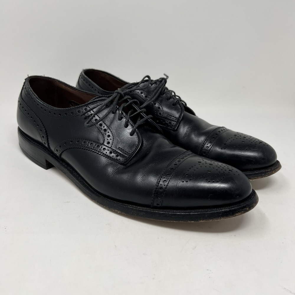 Allen Edmonds Men's Size 9.5 AAA Sanford Dress Shoes Cap‎ Toe Derby Oxford Black